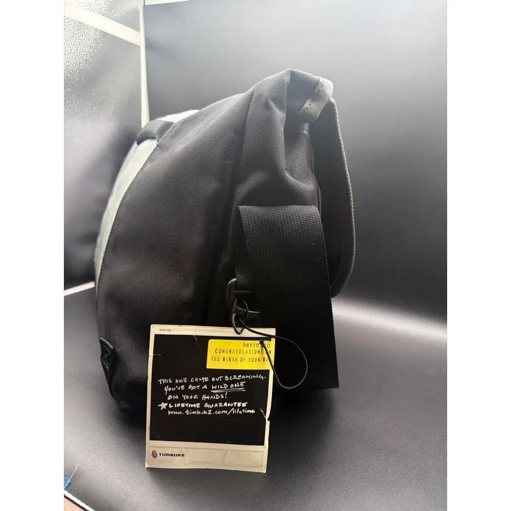 Timbuk2 Custom Classic Messenger Bag Medium Made In USA Laptop Black Gray NWT